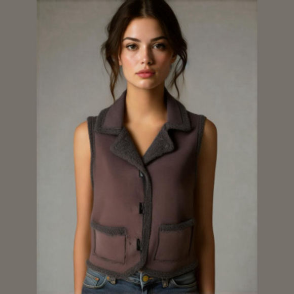 straight down Jackets & Blazers - Straight Down Shearling Vest - women’s Size M - Black